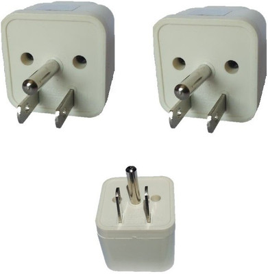 wroughton AX_498 Pack of 3 US Conversion Plug 3 Pin Socket Worldwide Adapter, Convert UK/US/EU/AU and Canada Power Adaptor 10 Amp Three Pin Plug(White)