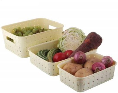 Analog Kitchenware Fruit Basket / Fruit And Vegetable Basket / Vegetable Basket Polypropylene Fruit & Vegetable Basket(White)