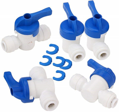 Morning Star Technology RO Water Purifier 1/4 inch x 1/4 inch OD Tube Ball Valve Quick Connect Fitting ( PACK OF 05 ) Hose Connector