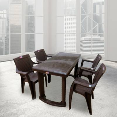 Dining table set 4 seater plastic sales