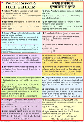 Maths chart - Number System, LCM and HCF Photographic Paper(28 inch X 20 inch)