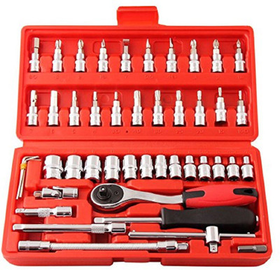 ansh enterprise 46 Pieces Spanner 1/4'' Car Repair Tool Socket Set(Pack of 1)