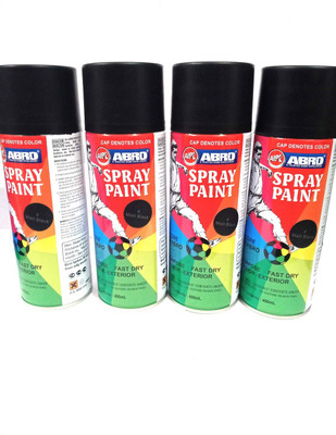 ABRO 04 Black Spray Paint 400 ml(Pack of 4)