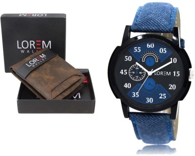 LOREM LrWL-04--LK-02 New Trandy Brown - Blue Color Analog Watch  - For Men