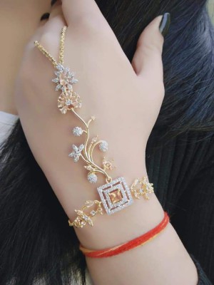 VR Fashion HUB Alloy Diamond Gold-plated Ring Bracelet