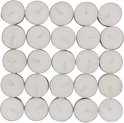 CEC Smokeless T-Light Candles 3-4 Hrs Burning Time Candle(White, Pack of 50)