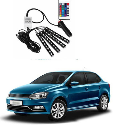 PECUNIA LED DC 12V Multicolour Music Car Strip Lamp Light For Car Interior Under Dash Lighting Kit with Sound Active Function and Wireless Remote Control C1 Car Fancy Lights(Multicolor)