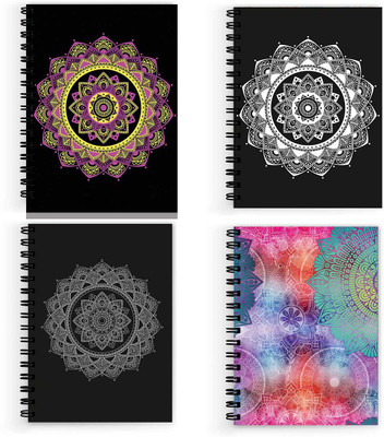 VPRINT QUALITY mandala notebook A5 Notebook Unruled 160 Pages(Multicolor, Pack of 4)