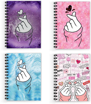 VPRINT QUALITY notebook girls A5 Notebook Unruled 160 Pages(Multicolor, Pack of 4)