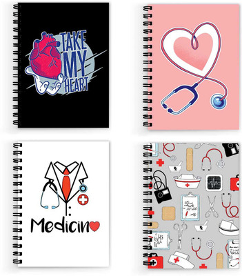 VPRINT QUALITY notebook medical A5 Note Book Unruled 160 Pages(Multicolor, Pack of 4)