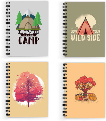 VPRINT QUALITY nature notebook A5 Notebook Unruled 160 Pages(Multicolor, Pack of 4)