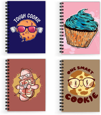 VPRINT QUALITY notebook food A5 Note Book Unruled 160 Pages(Multicolor, Pack of 4)