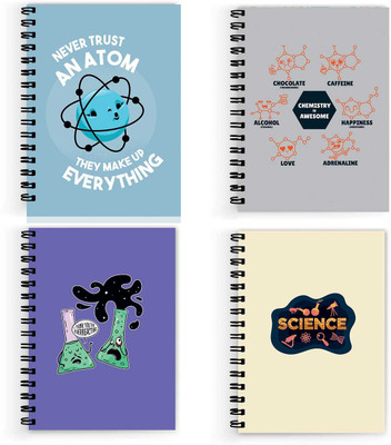 VPRINT QUALITY science notebook A5 Note Book Unruled 160 Pages(Multicolor, Pack of 4)