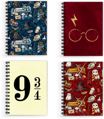 VPRINT QUALITY harry potter notebook A5 Note Book Unruled 160 Pages(Multicolor, Pack of 4)