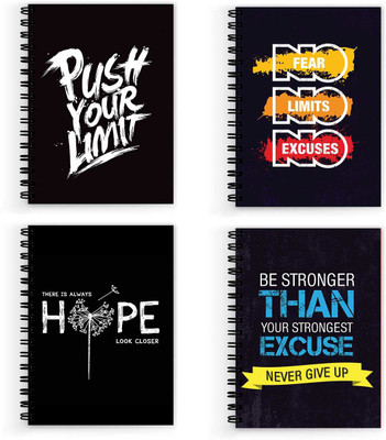 VPRINT QUALITY motivational notebooks A5 Notebook Unruled 160 Pages(Multicolor, Pack of 4)