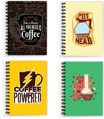 VPRINT QUALITY coffee notebook A5 Notebook Unruled 160 Pages(Multicolor, Pack of 4)