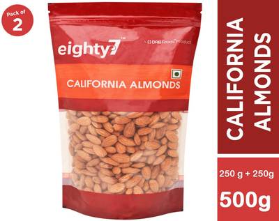 Eighty7 California Almonds(250g each) - Pack of 2 Almonds  (2 x 250 g)