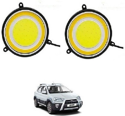ACCESSOREEZ Round Shape COB LED DAYTIME RUNNING LIGHT ( DRL ) GXP78 Waterproof Car Fancy Lights ( WHITE , YELLOW ) Car Fancy Lights(White)