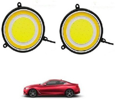 ACCESSOREEZ Round Shape COB LED DAYTIME RUNNING LIGHT ( DRL ) GXP123 Waterproof Car Fancy Lights ( WHITE , YELLOW ) Car Fancy Lights(White)