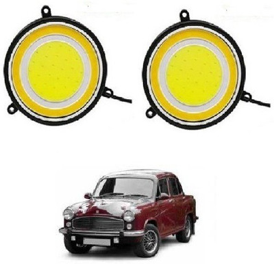 ACCESSOREEZ Round Shape COB LED DAYTIME RUNNING LIGHT ( DRL ) GXP74 Waterproof Car Fancy Lights ( WHITE , YELLOW ) Car Fancy Lights(White)