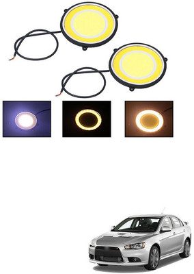PECUNIA CAR DRL Daytime Running Light Flexible Round Shape White LED Lights Driving lamp COB Lights car-Styling 2PCS 12V DC for All Cars V153 Fog Lamp Car LED for Mitsubishi (12 V, 12 W)(Cedia, Pack of 2)