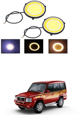 PECUNIA CAR DRL Daytime Running Light Flexible Round Shape White LED Lights Driving lamp COB Lights car-Styling 2PCS 12V DC for All Cars V227 Fog Lamp Car LED for Tata (12 V, 12 W)(Universal For Car, Pack of 2)