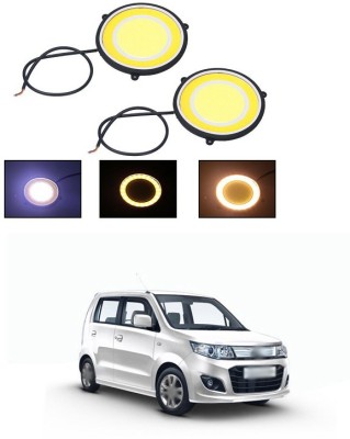 PECUNIA CAR DRL Daytime Running Light Flexible Round Shape White LED Lights Driving lamp COB Lights car-Styling 2PCS 12V DC for All Cars V147 Fog Lamp Car LED for Maruti Suzuki (12 V, 12 W)(WagonR, Pack of 2)