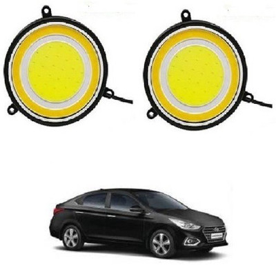 ACCESSOREEZ Round Shape COB LED DAYTIME RUNNING LIGHT ( DRL ) GXP72 Waterproof Car Fancy Lights ( WHITE , YELLOW ) Car Fancy Lights(White)