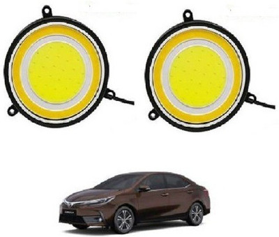 ACCESSOREEZ Round Shape COB LED DAYTIME RUNNING LIGHT ( DRL ) GXP115 Waterproof Car Fancy Lights ( WHITE , YELLOW ) Car Fancy Lights(White)