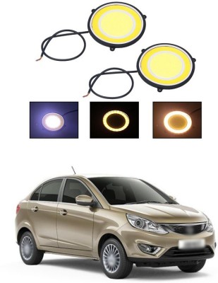 PECUNIA CAR DRL Daytime Running Light Flexible Round Shape White LED Lights Driving lamp COB Lights car-Styling 2PCS 12V DC for All Cars V231 Fog Lamp Car LED for Tata (12 V, 12 W)(Zest, Pack of 2)