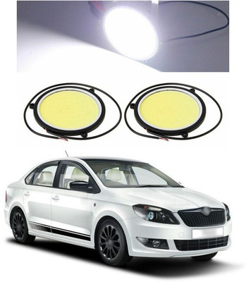 PECUNIA CAR DRL Daytime Running Light Flexible Round Shape White LED Lights Driving lamp COB Lights car-Styling 2PCS 12V DC for All Cars 204 Fog Lamp Car LED for Skoda (12 V, 12 W)(Rapid, Pack of 2)