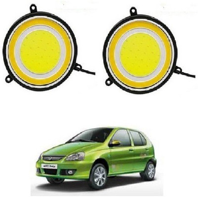 ACCESSOREEZ Round Shape COB LED DAYTIME RUNNING LIGHT ( DRL ) GXP70 Waterproof Car Fancy Lights ( WHITE , YELLOW ) Car Fancy Lights(White)