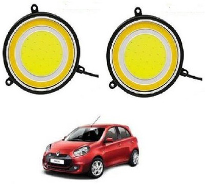 ACCESSOREEZ Round Shape COB LED DAYTIME RUNNING LIGHT ( DRL ) GXP89 Waterproof Car Fancy Lights ( WHITE , YELLOW ) Car Fancy Lights(White)