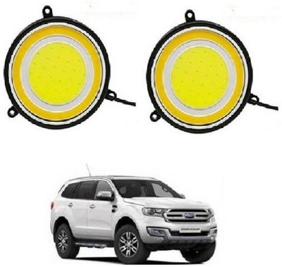 ACCESSOREEZ Round Shape COB LED DAYTIME RUNNING LIGHT ( DRL ) GXP142 Waterproof Car Fancy Lights ( WHITE , YELLOW ) Car Fancy Lights(White)