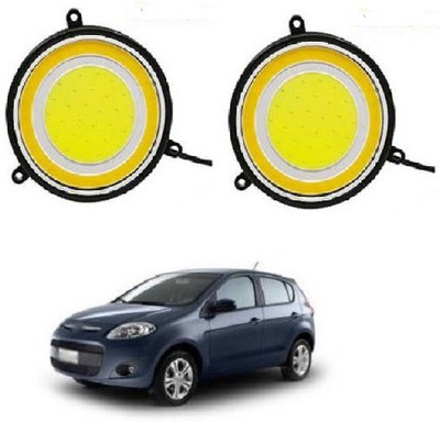 ACCESSOREEZ Round Shape COB LED DAYTIME RUNNING LIGHT ( DRL ) GXP12 Waterproof Car Fancy Lights ( WHITE , YELLOW ) Car Fancy Lights(White)