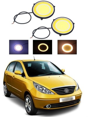 PECUNIA CAR DRL Daytime Running Light Flexible Round Shape White LED Lights Driving lamp COB Lights car-Styling 2PCS 12V DC for All Cars V215 Fog Lamp Car LED for Tata (12 V, 12 W)(Indica Vista, Pack of 2)