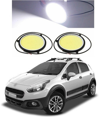 PECUNIA CAR DRL Daytime Running Light Flexible Round Shape White LED Lights Driving lamp COB Lights car-Styling 2PCS 12V DC for All Cars 4 Fog Lamp Car LED for Fiat (12 V, 12 W)(Avventura, Pack of 2)