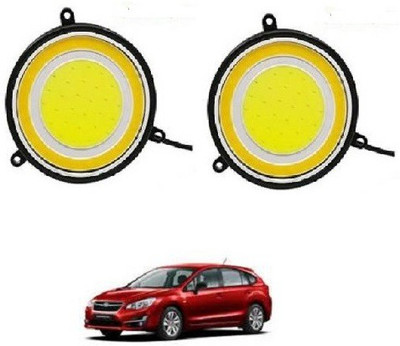 ACCESSOREEZ Round Shape COB LED DAYTIME RUNNING LIGHT ( DRL ) GXP167 Waterproof Car Fancy Lights ( WHITE , YELLOW ) Car Fancy Lights(White)