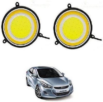 ACCESSOREEZ Round Shape COB LED DAYTIME RUNNING LIGHT ( DRL ) GXP174 Waterproof Car Fancy Lights ( WHITE , YELLOW ) Car Fancy Lights(White)