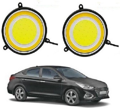 ACCESSOREEZ Round Shape COB LED DAYTIME RUNNING LIGHT ( DRL ) GXP17 Waterproof Car Fancy Lights ( WHITE , YELLOW ) Car Fancy Lights(White)