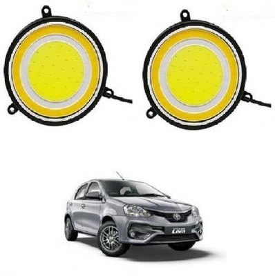 ACCESSOREEZ Round Shape COB LED DAYTIME RUNNING LIGHT ( DRL ) GXP54 Waterproof Car Fancy Lights ( WHITE , YELLOW ) Car Fancy Lights(White)