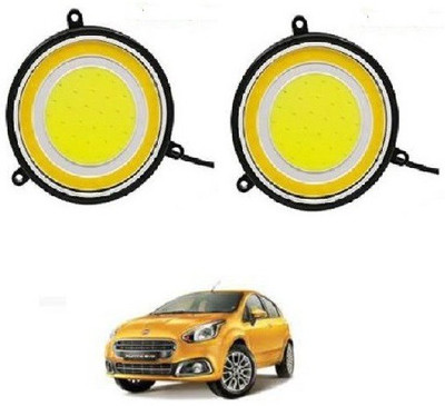 ACCESSOREEZ Round Shape COB LED DAYTIME RUNNING LIGHT ( DRL ) GXP136 Waterproof Car Fancy Lights ( WHITE , YELLOW ) Car Fancy Lights(White)