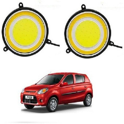 ACCESSOREEZ Round Shape COB LED DAYTIME RUNNING LIGHT ( DRL ) GXP134 Waterproof Car Fancy Lights ( WHITE , YELLOW ) Car Fancy Lights(White)