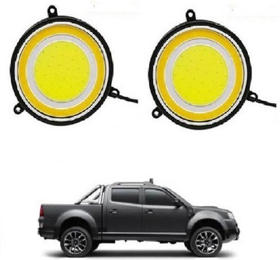 ACCESSOREEZ Round Shape COB LED DAYTIME RUNNING LIGHT ( DRL ) GXP76 Waterproof Car Fancy Lights ( WHITE , YELLOW ) Car Fancy Lights(White)