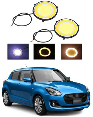PECUNIA CAR DRL Daytime Running Light Flexible Round Shape White LED Lights Driving lamp COB Lights car-Styling 2PCS 12V DC for All Cars V172 Fog Lamp Car LED for Maruti Suzuki (12 V, 12 W)(Swift, Pack of 2)