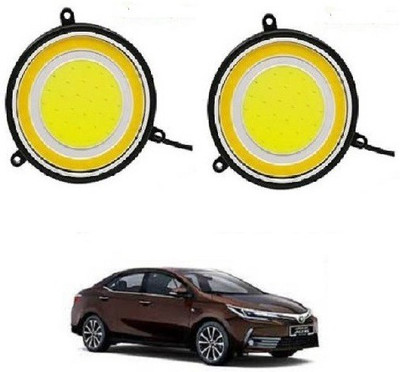 ACCESSOREEZ Round Shape COB LED DAYTIME RUNNING LIGHT ( DRL ) GXP110 Waterproof Car Fancy Lights ( WHITE , YELLOW ) Car Fancy Lights(White)