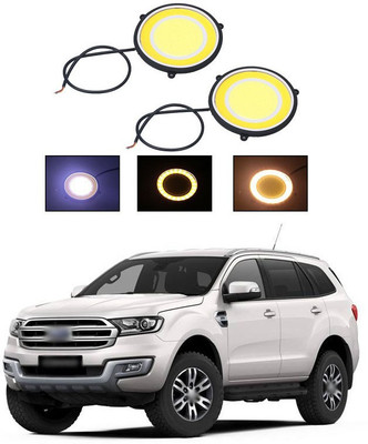 PECUNIA CAR DRL Daytime Running Light Flexible Round Shape White LED Lights Driving lamp COB Lights car-Styling 2PCS 12V DC for All Cars V20 Fog Lamp Car LED for Ford (12 V, 12 W)(Endeavour, Pack of 2)