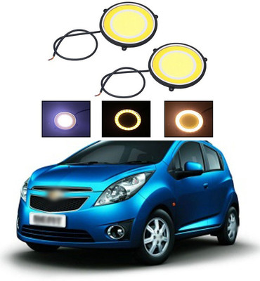 PECUNIA CAR DRL Daytime Running Light Flexible Round Shape White LED Lights Driving lamp COB Lights car-Styling 2PCS 12V DC for All Cars V6 Fog Lamp Car LED for Chevrolet (12 V, 12 W)(Beat, Pack of 2)