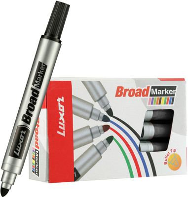 LUXOR 971 Broad Marker - Black(Set of 10, Black)