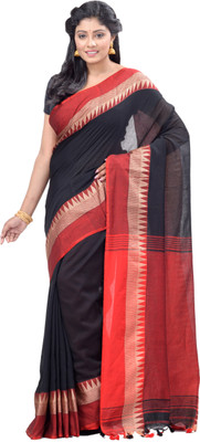 DipDiya Solid/Plain Daily Wear Pure Cotton Saree(Multicolor)